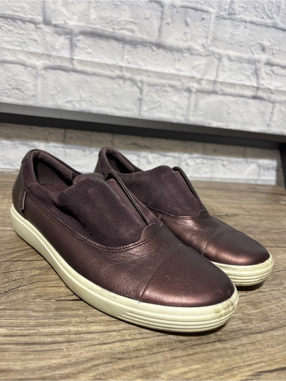 Ecco Women's Slip-On Sneakers in Dark Burgundy